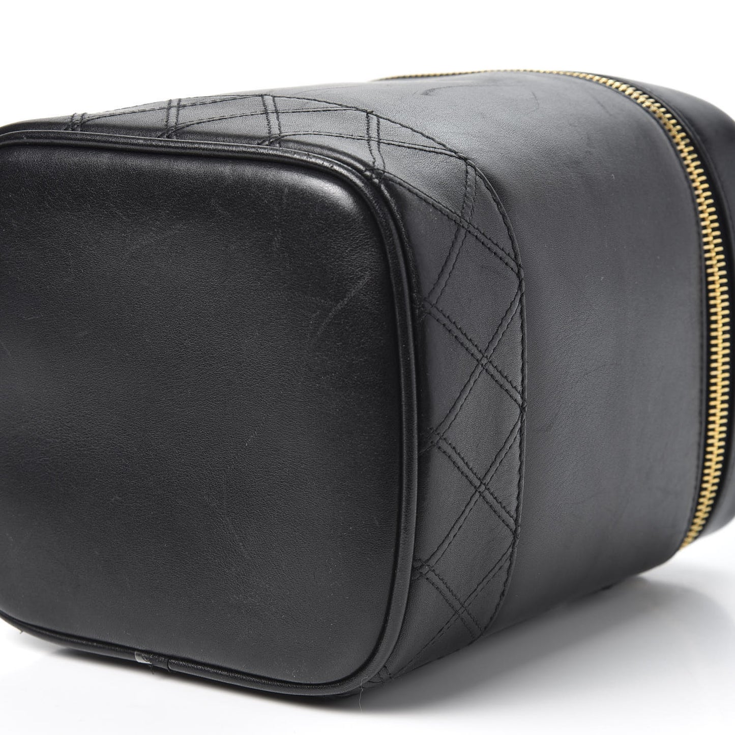Lambskin Vanity Cosmetic Case Black