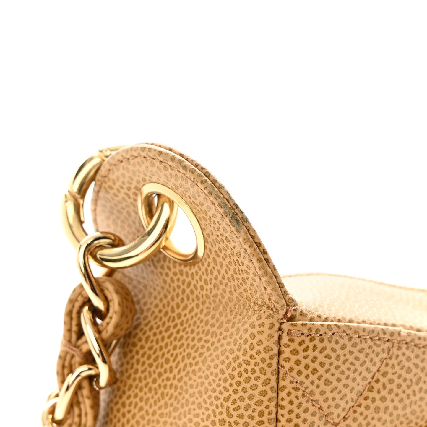 Caviar Quilted Timeless CC Shoulder Bag Beige