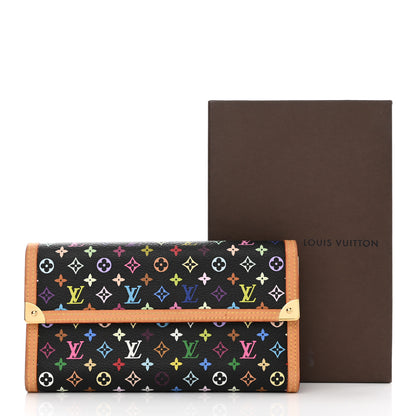 Louis Vuitton Monogram Multicolor Porte Tresor International Wallet Black 8 of 8