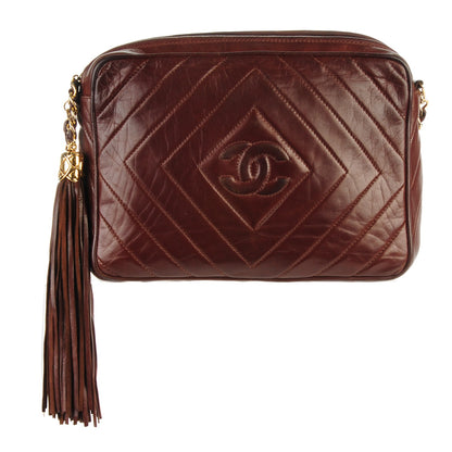 Chanel Lambskin Chevron Tassel Camera Case Brown 1 of 7