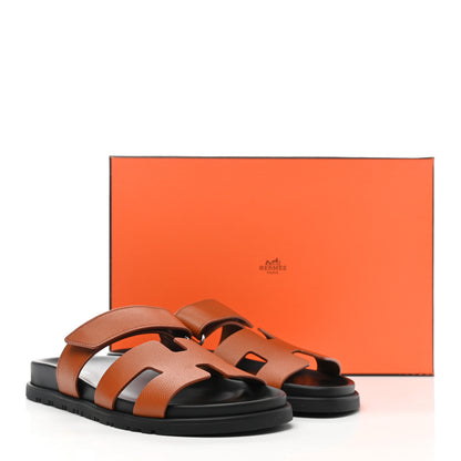 Hermes Epsom Womens Chypre Sandals 37.5 Natural 9 of 9