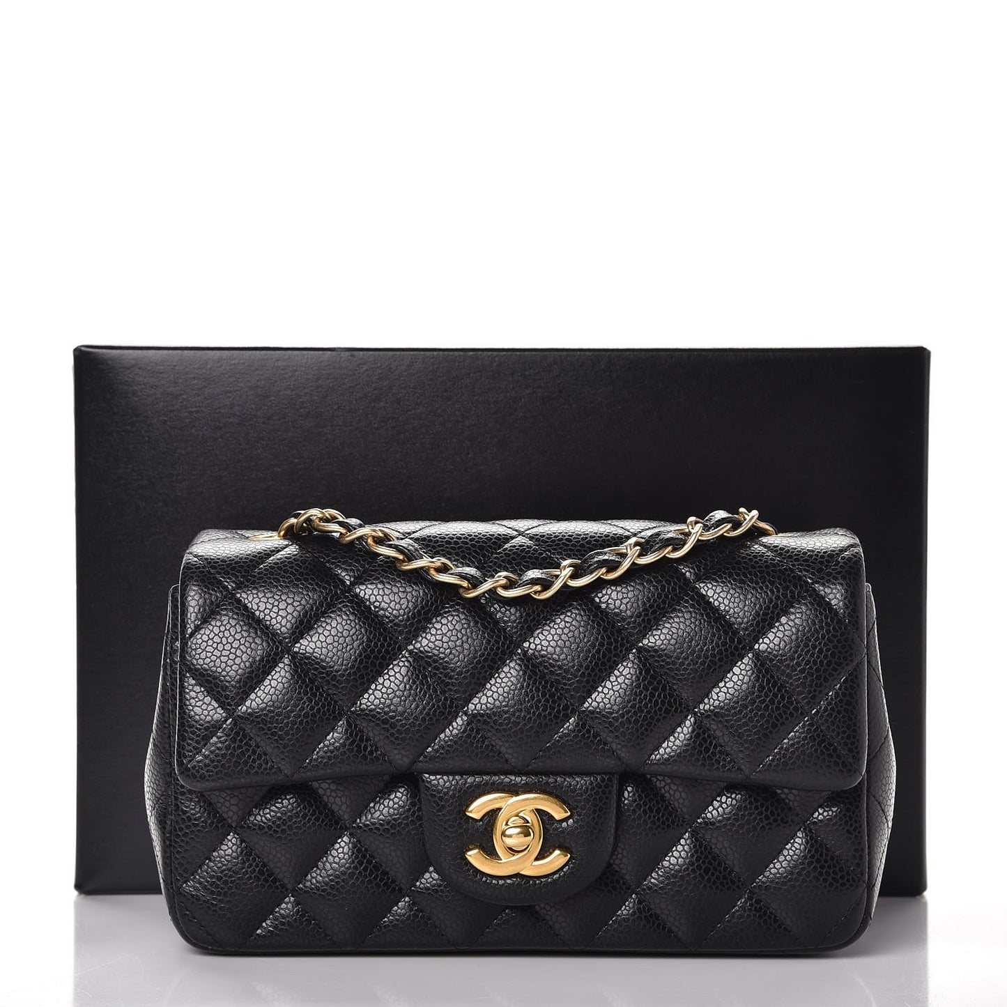 Caviar Quilted Mini Rectangular Flap Black