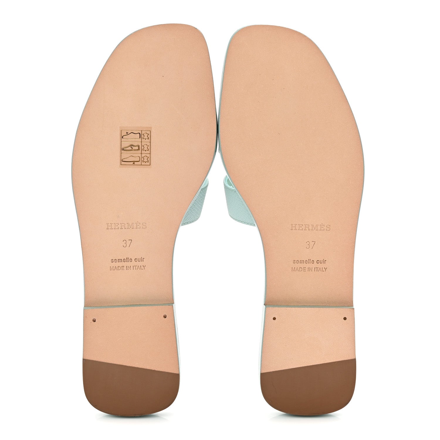 Hermes Epsom Oran Sandals 37 Vert Embrun 6 of 10