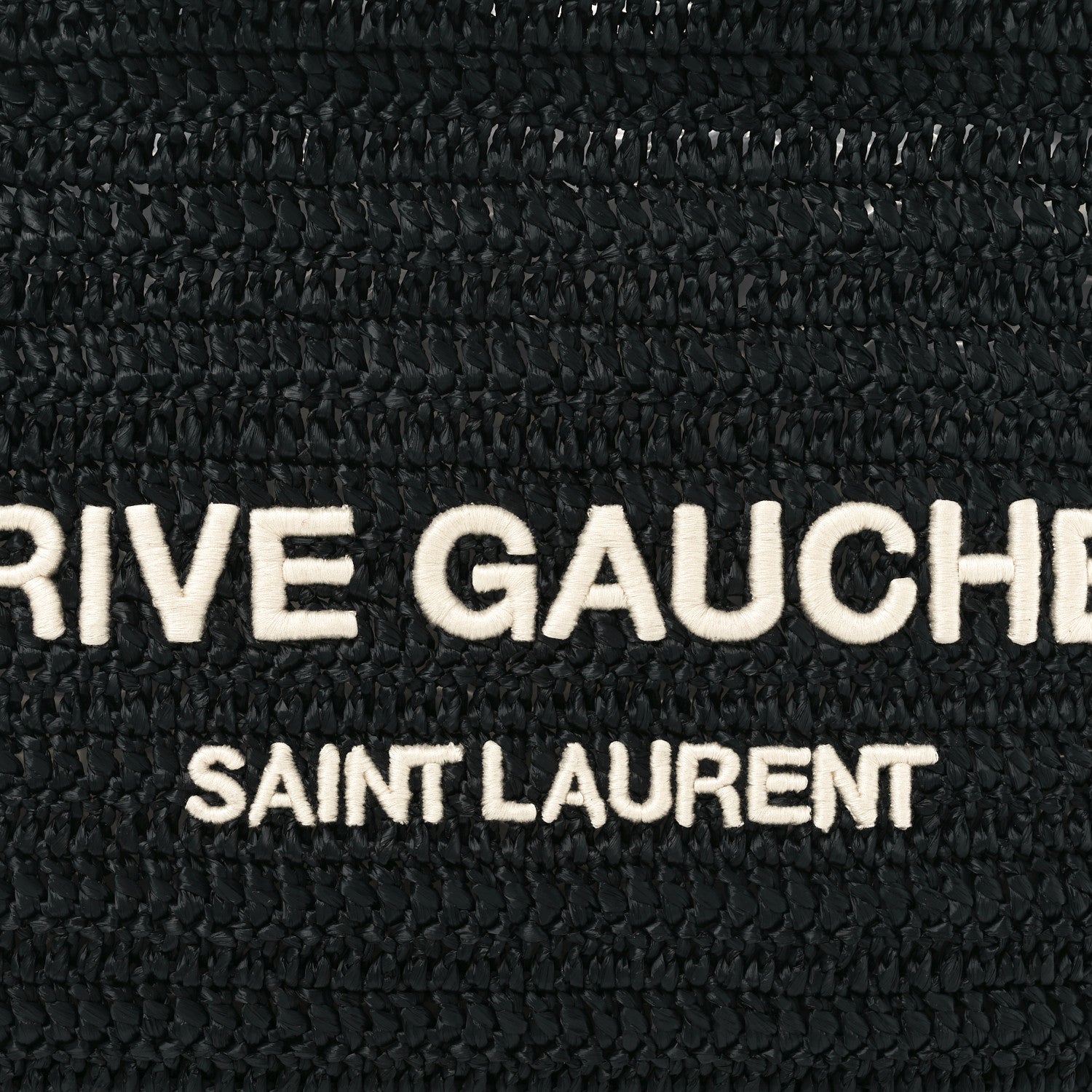 Saint Laurent Raffia Rive Gauche Tote Black 8 of 12