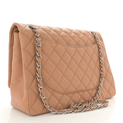 Chanel Caviar Quilted Maxi Double Flap Dark Beige 3 of 12