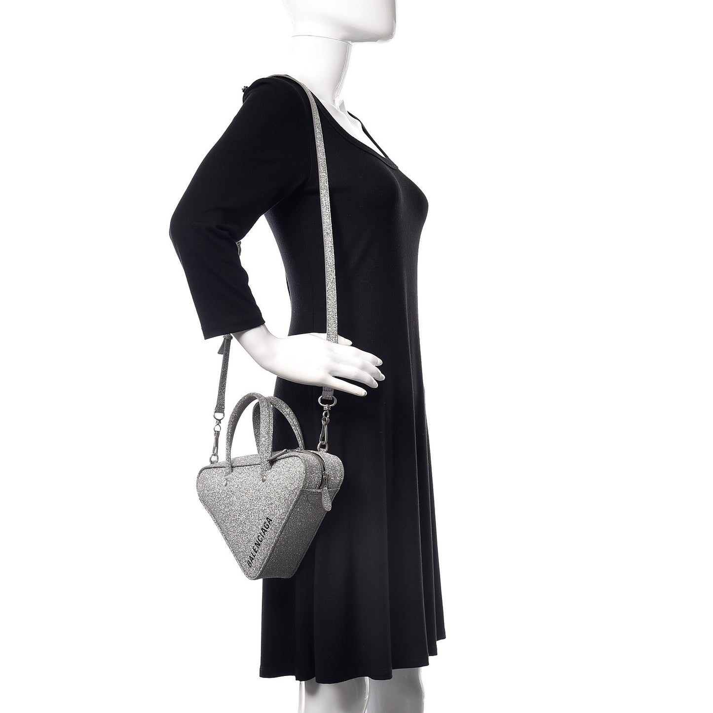 Glitter XS Triangle Duffle Argent Black