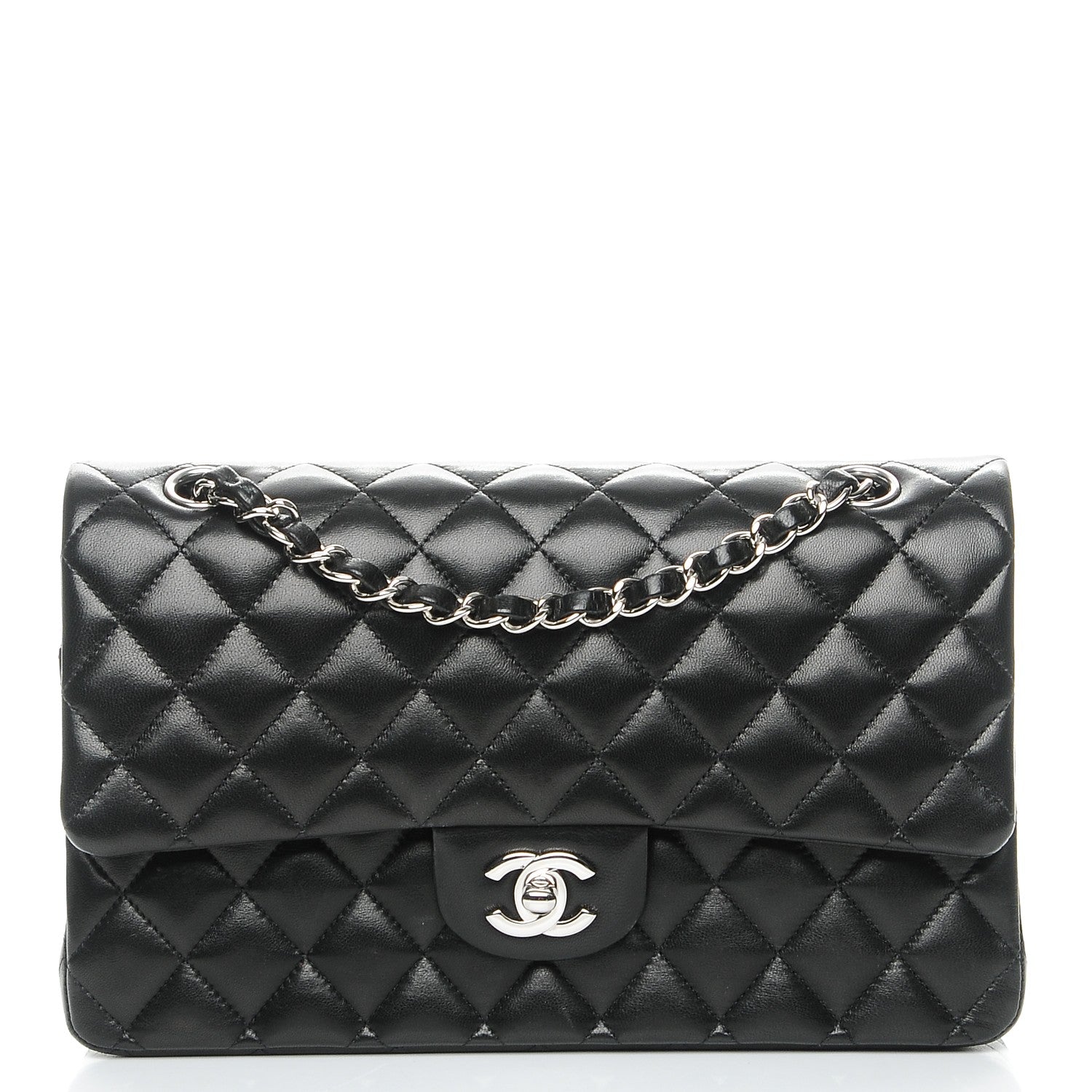 Chanel Lambskin Quilted Medium Double Flap Black 1 of 8