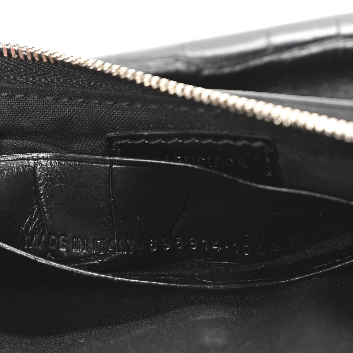 Extra Supple Calfskin Crocodile Embossed Crystal Le Cagole Mini Purse With Chain Black