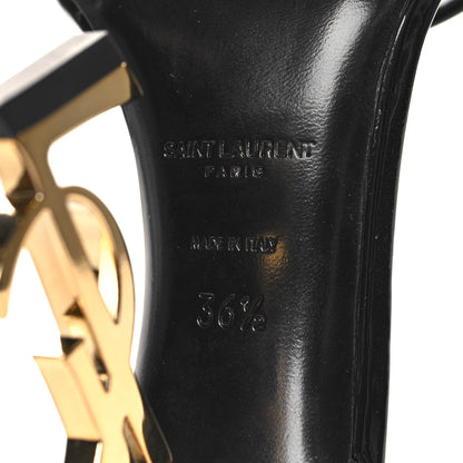 Saint Laurent Patent Calfskin Opyum 110 Sandals 36.5 Black Gold 8 of 10