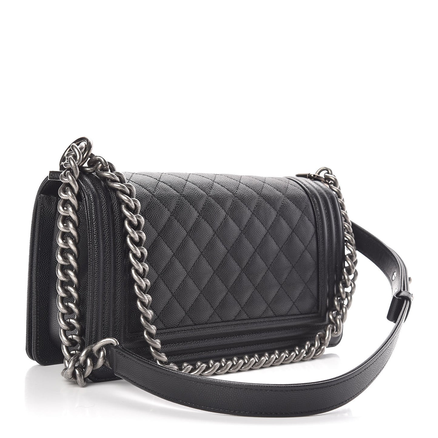 Caviar Quilted Medium Boy Flap Black