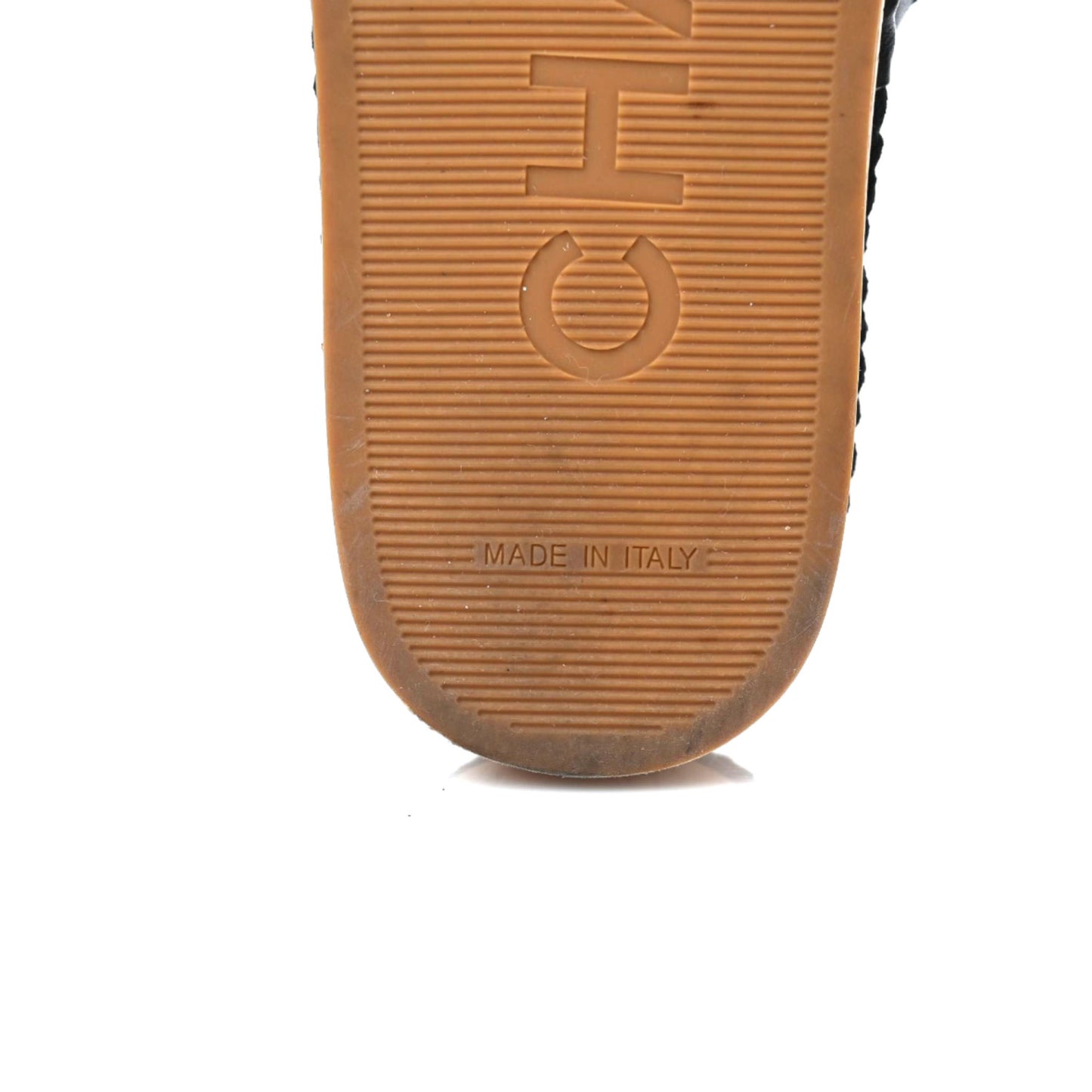 Cord Lambskin Quilted Logo Sandals 38 Black