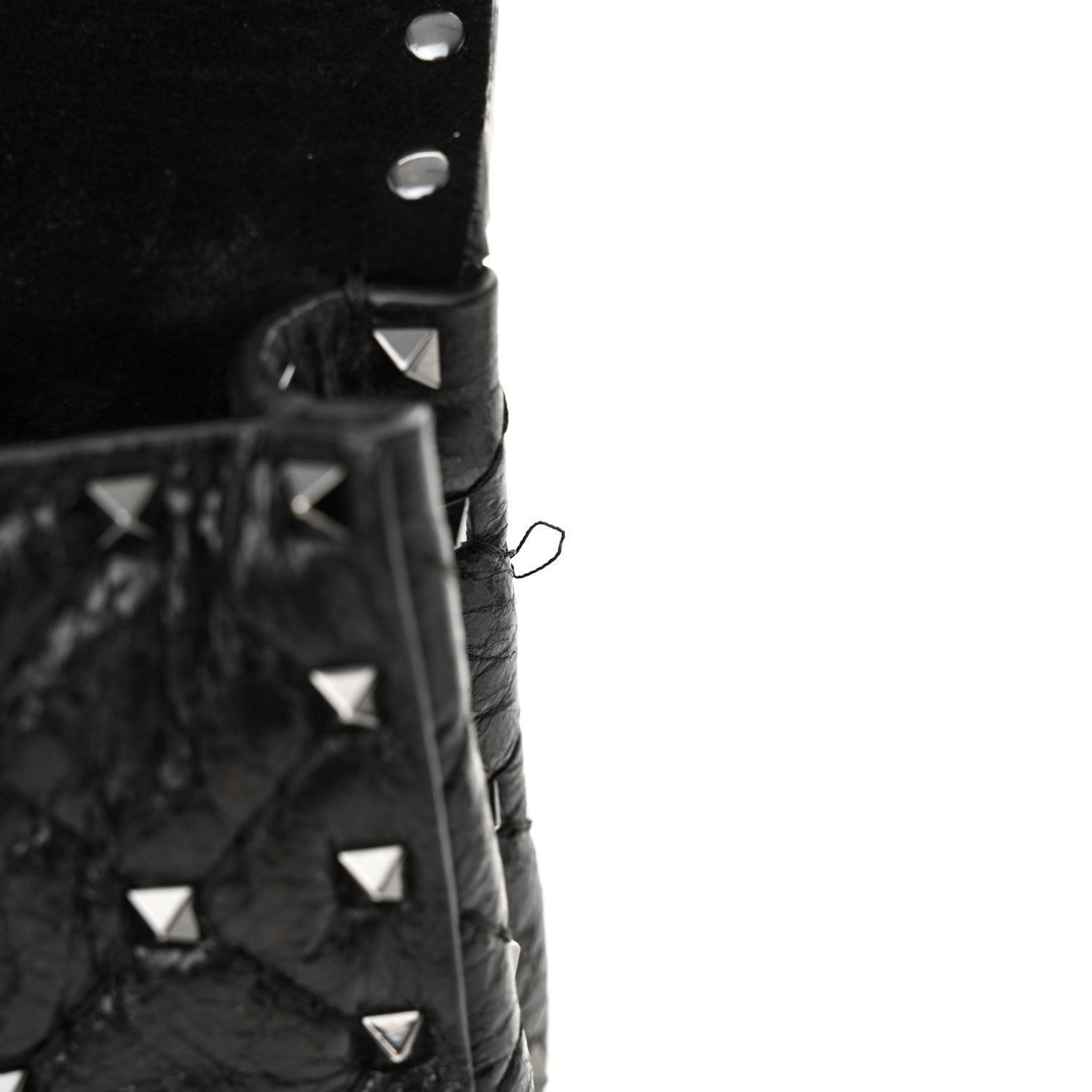 Valentino Garavani Craquele Nappa Small Rockstud Spike Shoulder Bag Black 11 of 13
