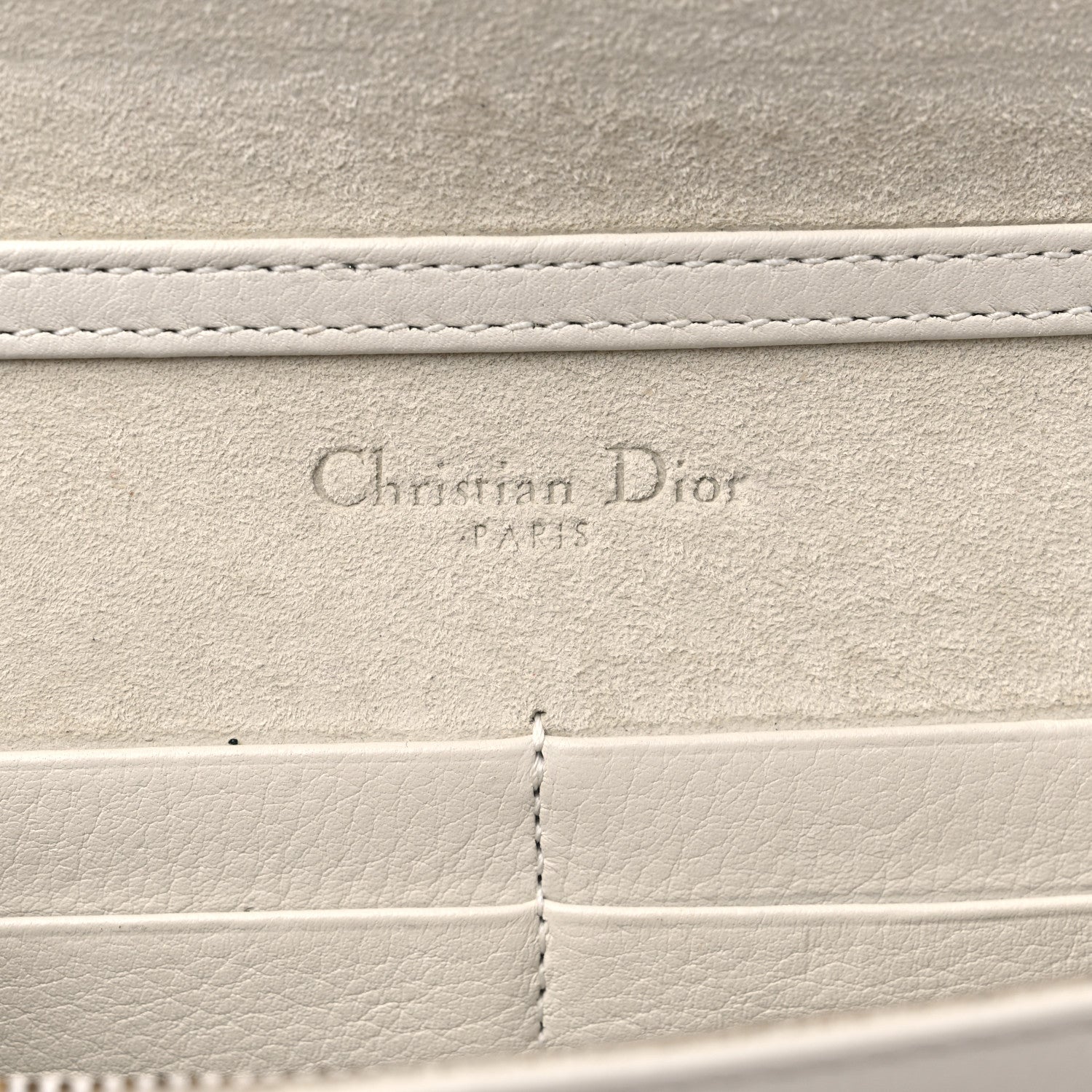 Christian Dior Lambskin Studded Diorama Wallet on Chain Pouch Off White 6 of 15