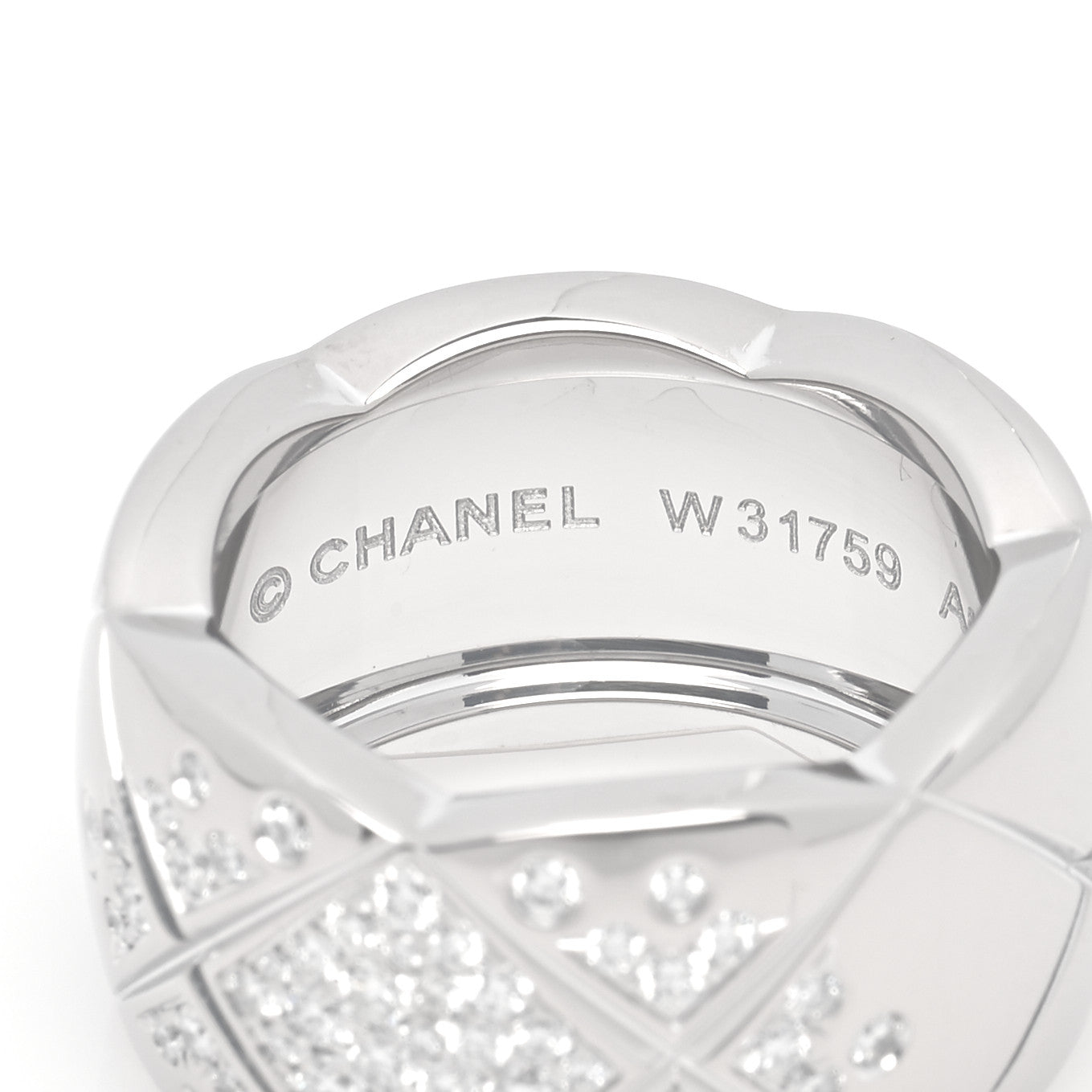 18K White Gold Diamond Large Coco Crush Ring 49 5