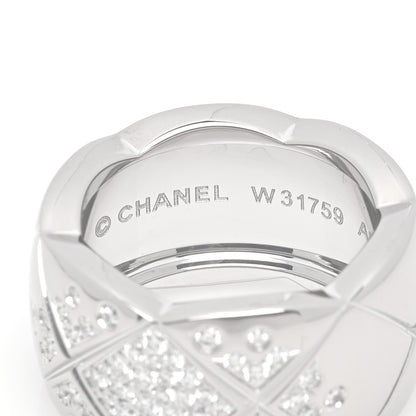 Chanel 18K White Gold Diamond Large Coco Crush Ring 49 5 4 of 4