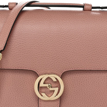 Gucci Dollar Calfskin Medium Interlocking G Top Handle Shoulder Bag Soft Pink 8 of 10