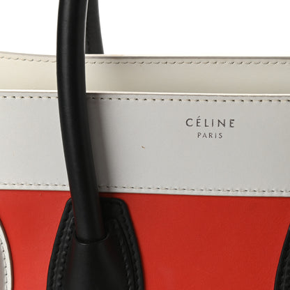 Celine Smooth Calfskin Mini Tri-Color Luggage Vermillion 13 of 17