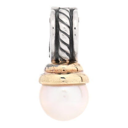 David Yurman Sterling Silver 14K Yellow Gold Cultured Pearl Enhancer Pendant 1 of 3
