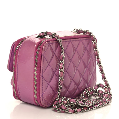 Chanel Patent Quilted Small Pocket Box Camera Case Purple 3 of 13