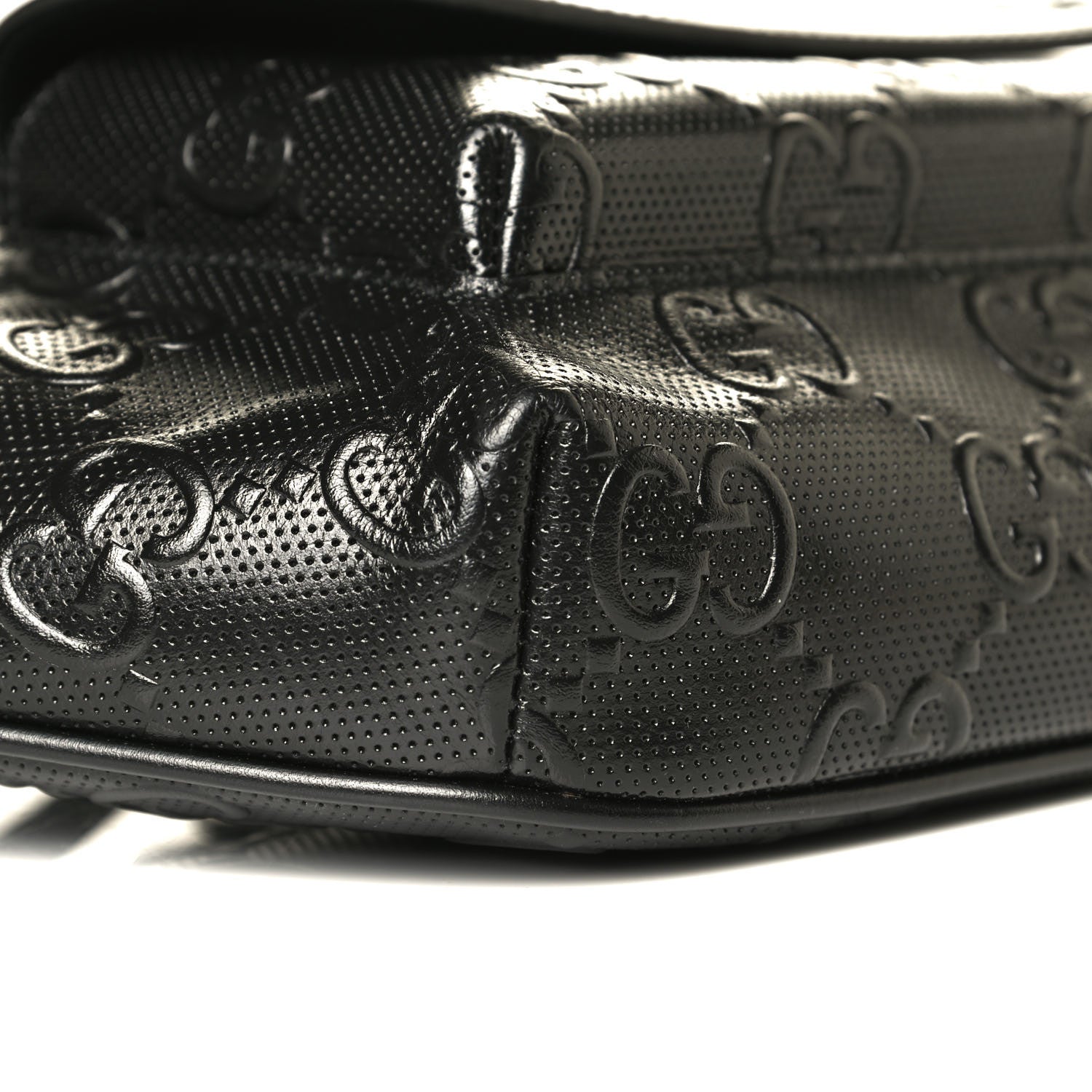 Gucci Calfskin GG Tennis Embossed Pocket Belt Bag Black 9 of 10