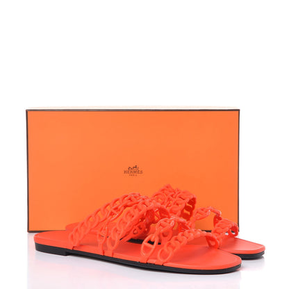 Hermes Rubber Chaine d'Ancre Nude Sandals 41 Pavot 8 of 8