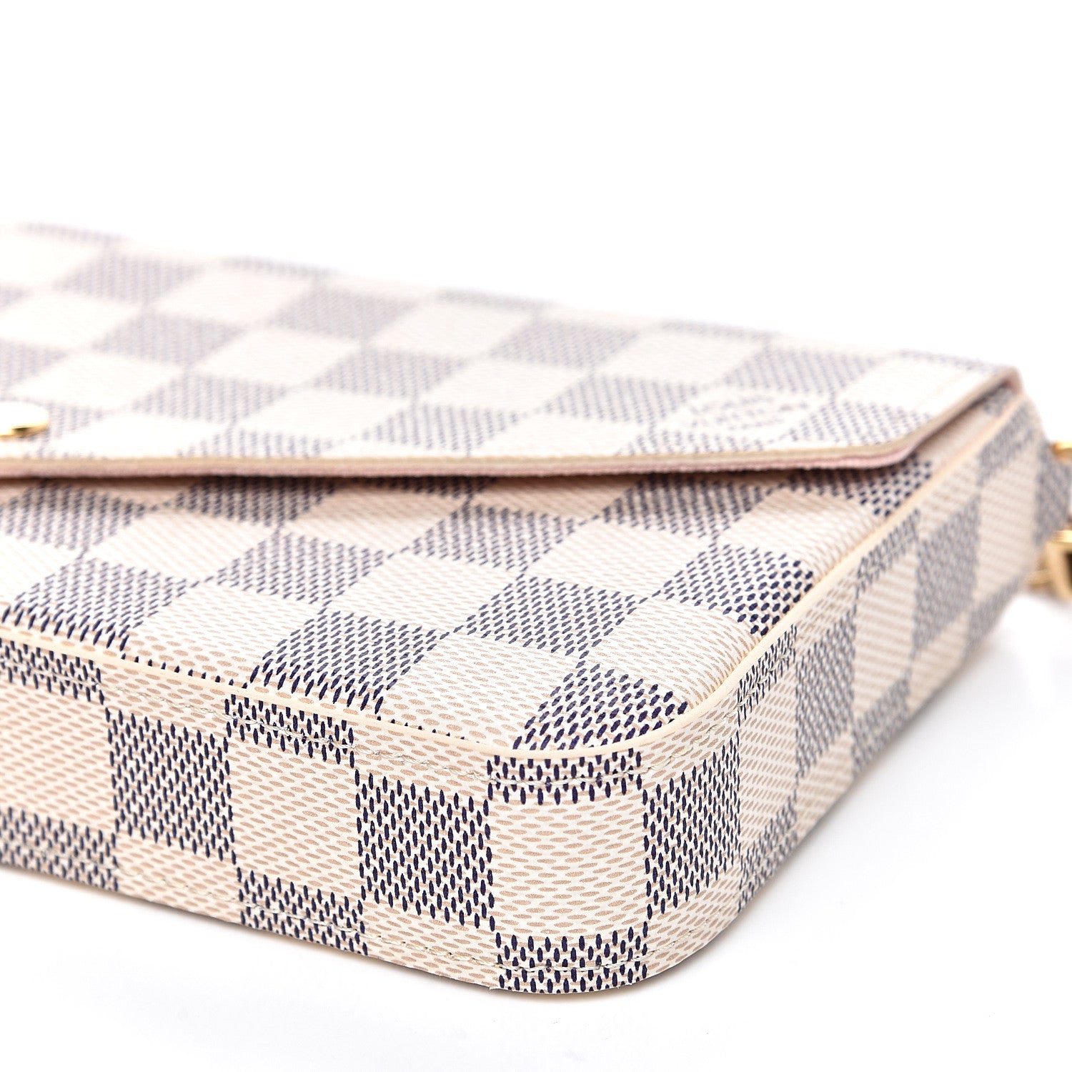 Louis Vuitton Damier Azur Pochette Felicie Chain Wallet Rose Ballerine 10 of 11