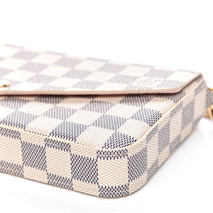 Louis Vuitton Damier Azur Pochette Felicie Chain Wallet Rose Ballerine 10 of 11