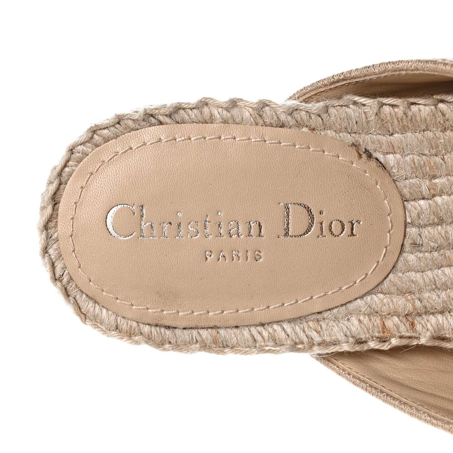 Canvas Embroidered Granville Espadrille Crisscross Flat Slide Sandals 39 Cream