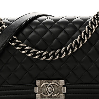 Chanel Lambskin Quilted Medium Boy Flap Black 8 of 11