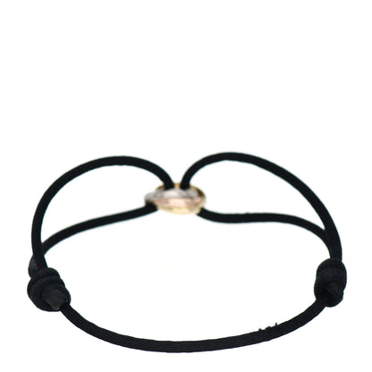 Cartier 18K Pink Yellow White Gold Trinity Adjustable Cord Bracelet Black 3 of 4