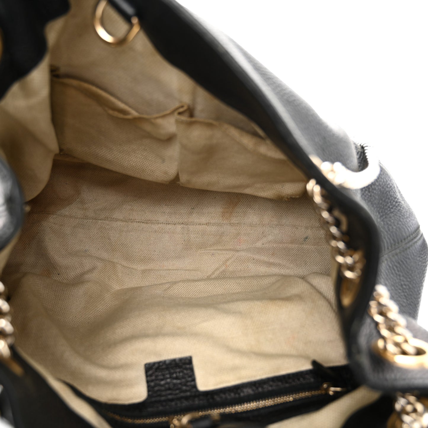 Pebbled Calfskin Medium Soho Chain Shoulder Bag Black