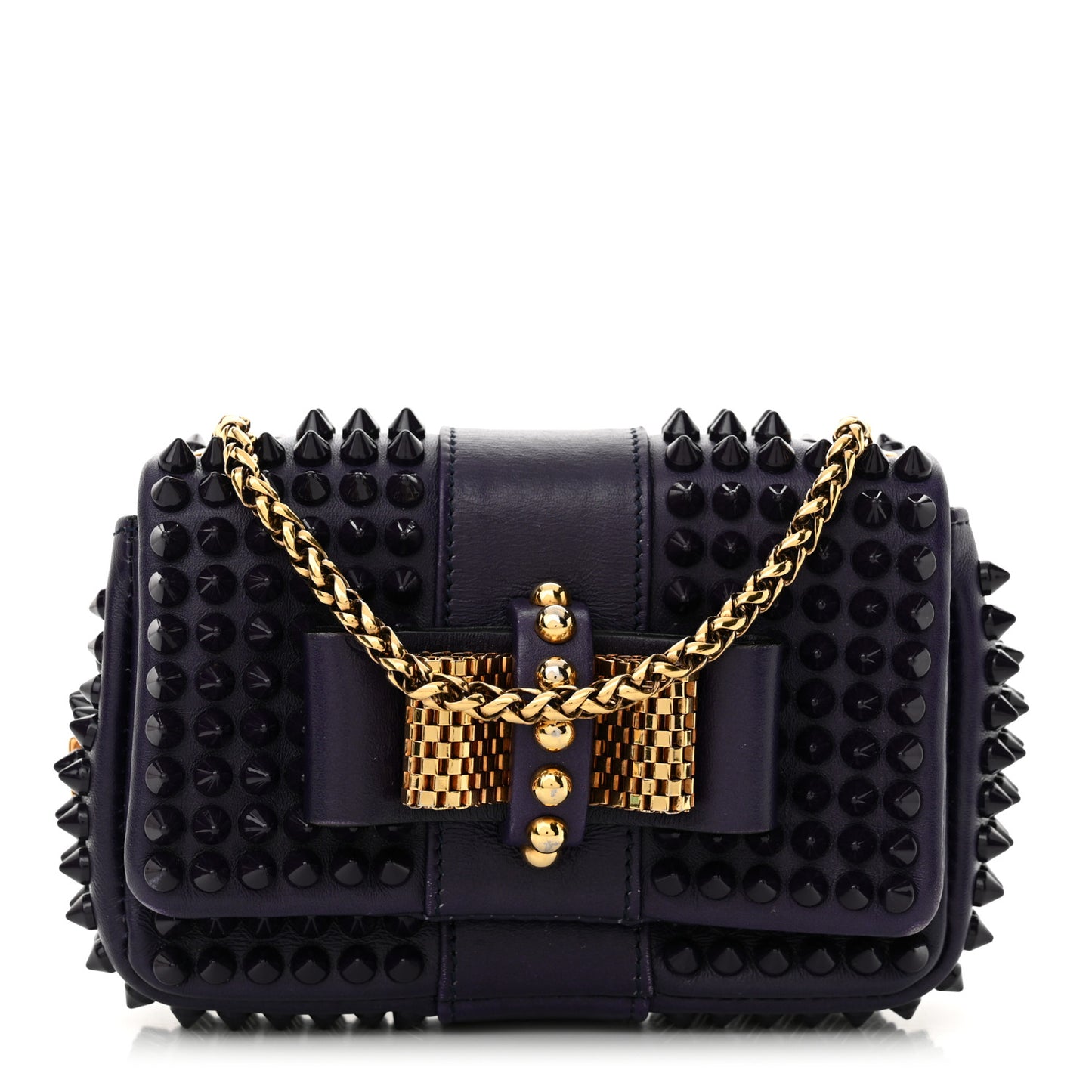 Calfskin Spiked Sweety Charity Crossbody Bag Purple