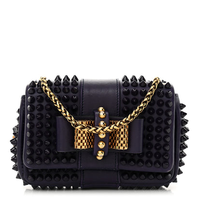 Christian Louboutin Calfskin Spiked Sweety Charity Crossbody Bag Purple 1 of 12