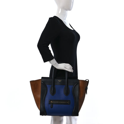 Celine Grained Calfskin Nubuck Mini Tri-Color Luggage Royal Blue 2 of 12