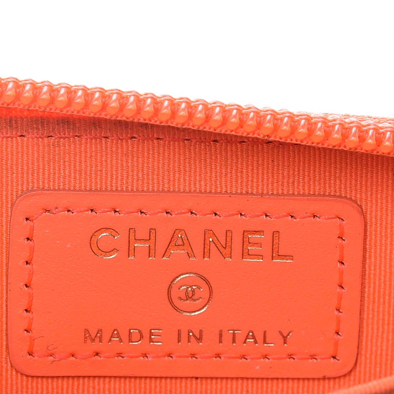 Chanel Patent Quilted Boy Zip Around Coin Purse Wallet Orange 7 of 15