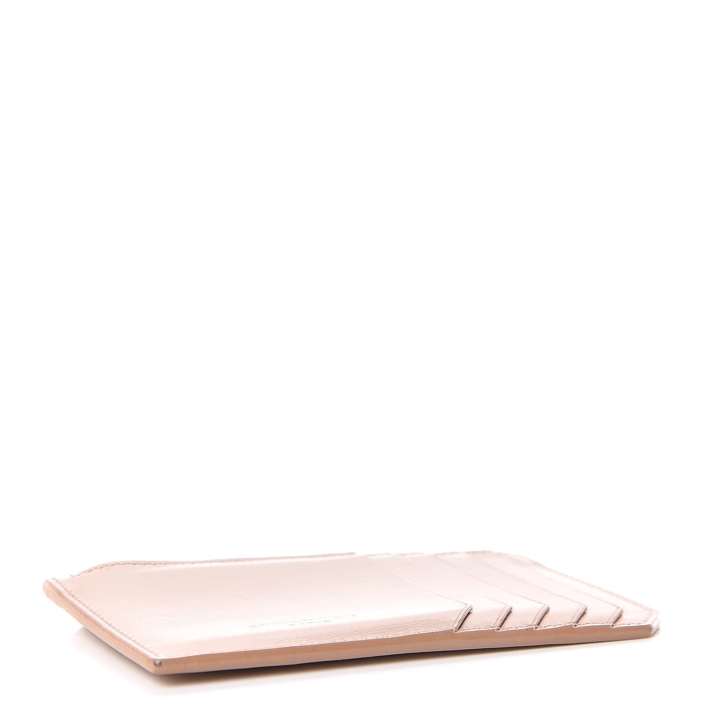 Grained Calfskin 5 Fragments Zip Pouch Card Holder Nude Powder