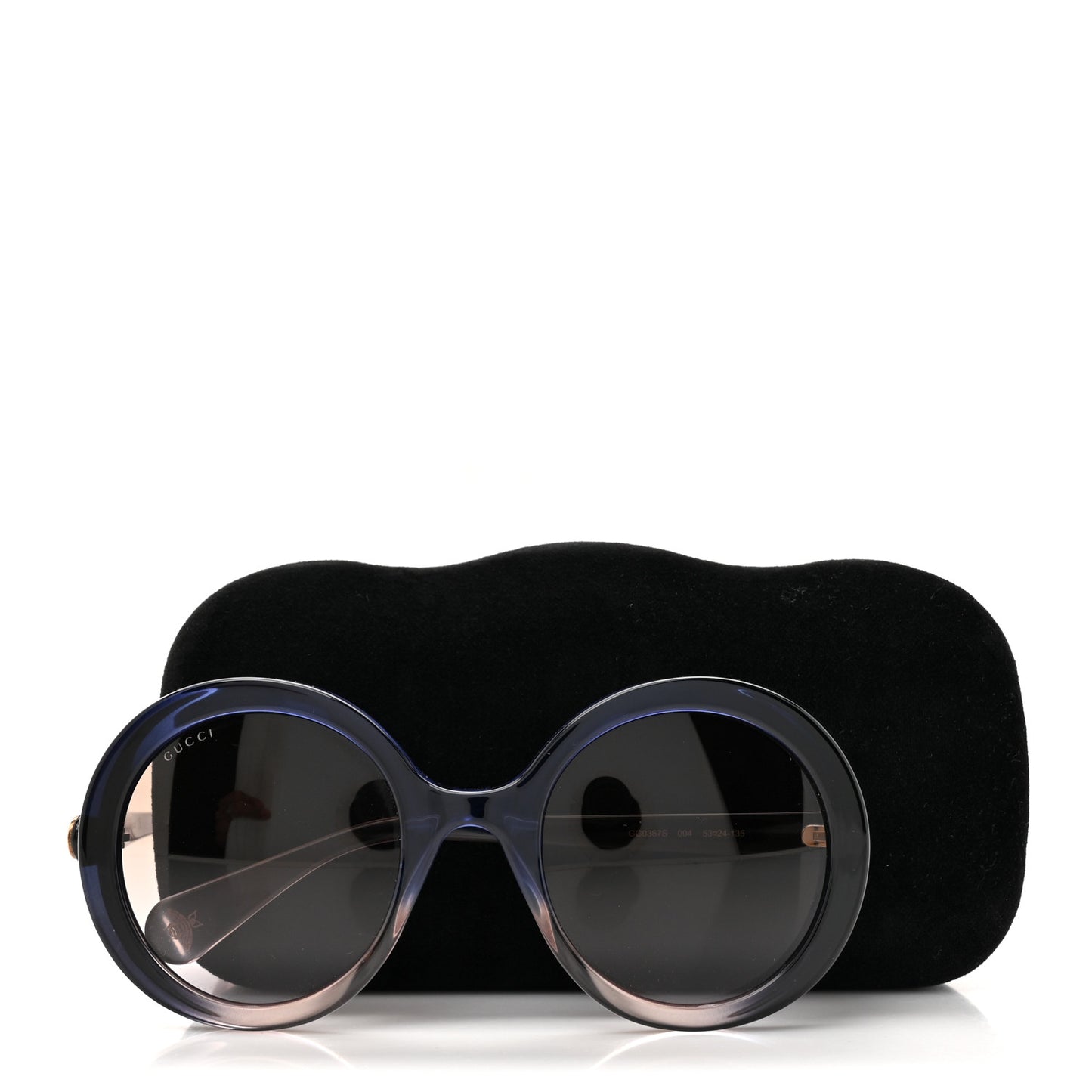 Round Sunglasses GG0367S Blue Grey