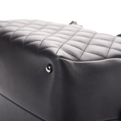Chanel Calfskin Quilted Feather Weight Bowling Bag Black 12 of 13