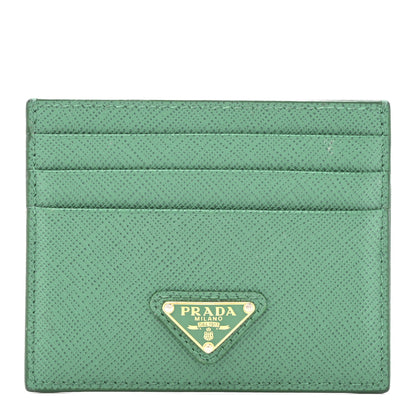 Prada Saffiano Triangle Card Case Mango 1 of 9