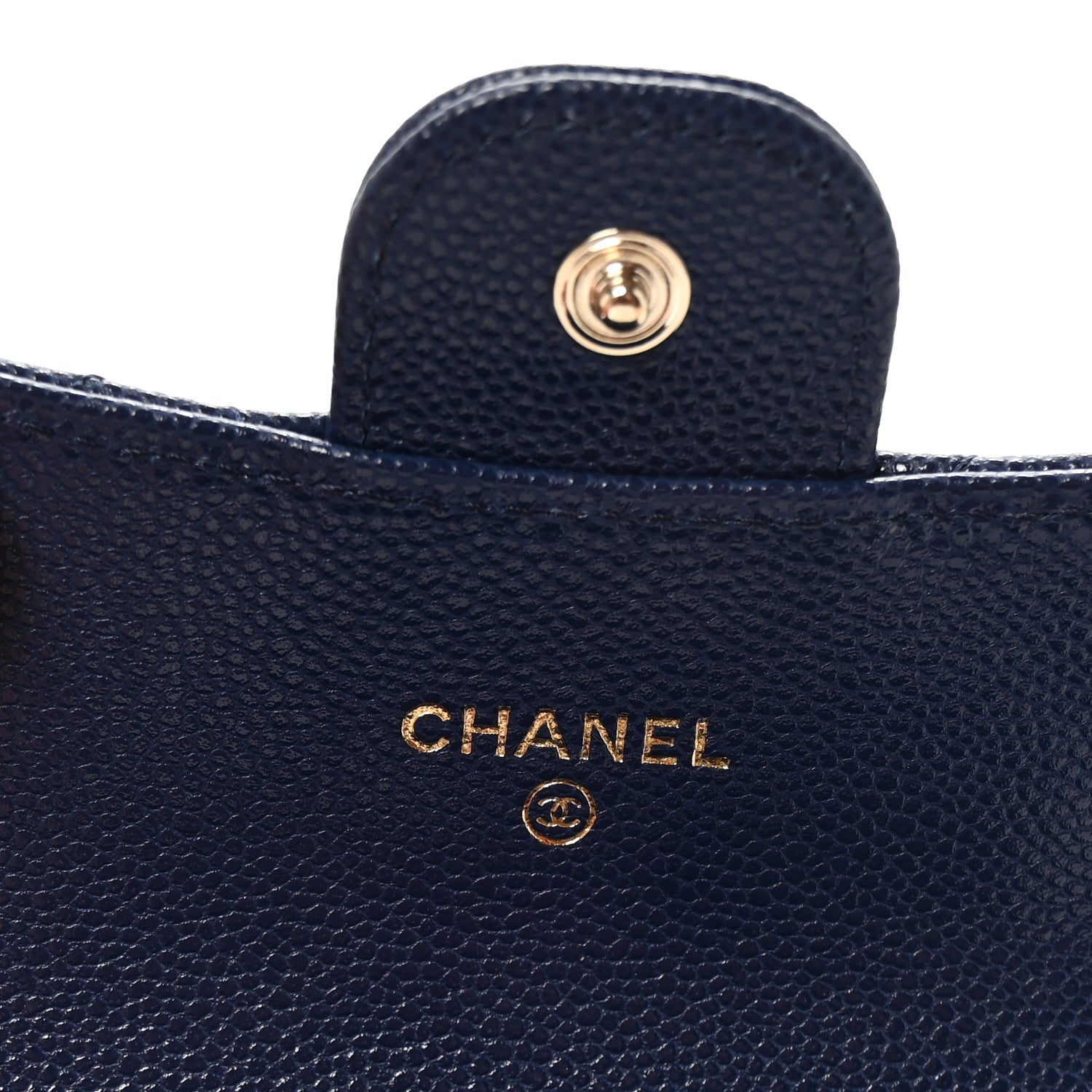 Chanel Caviar Quilted Flap Card Holder Wallet Navy Blue 7 of 9