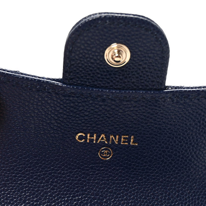 Chanel Caviar Quilted Flap Card Holder Wallet Navy Blue 7 of 9