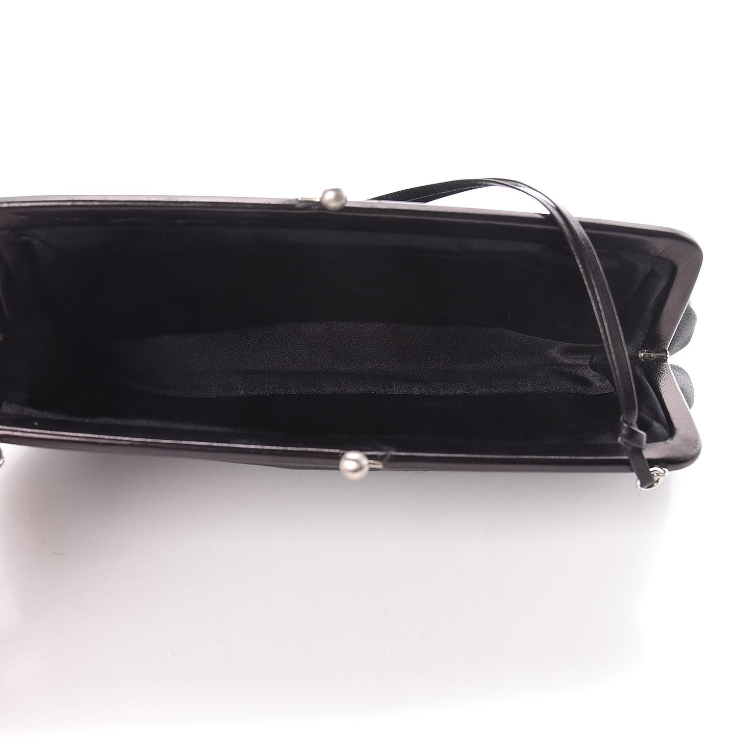 Satin Kisslock Clutch Black