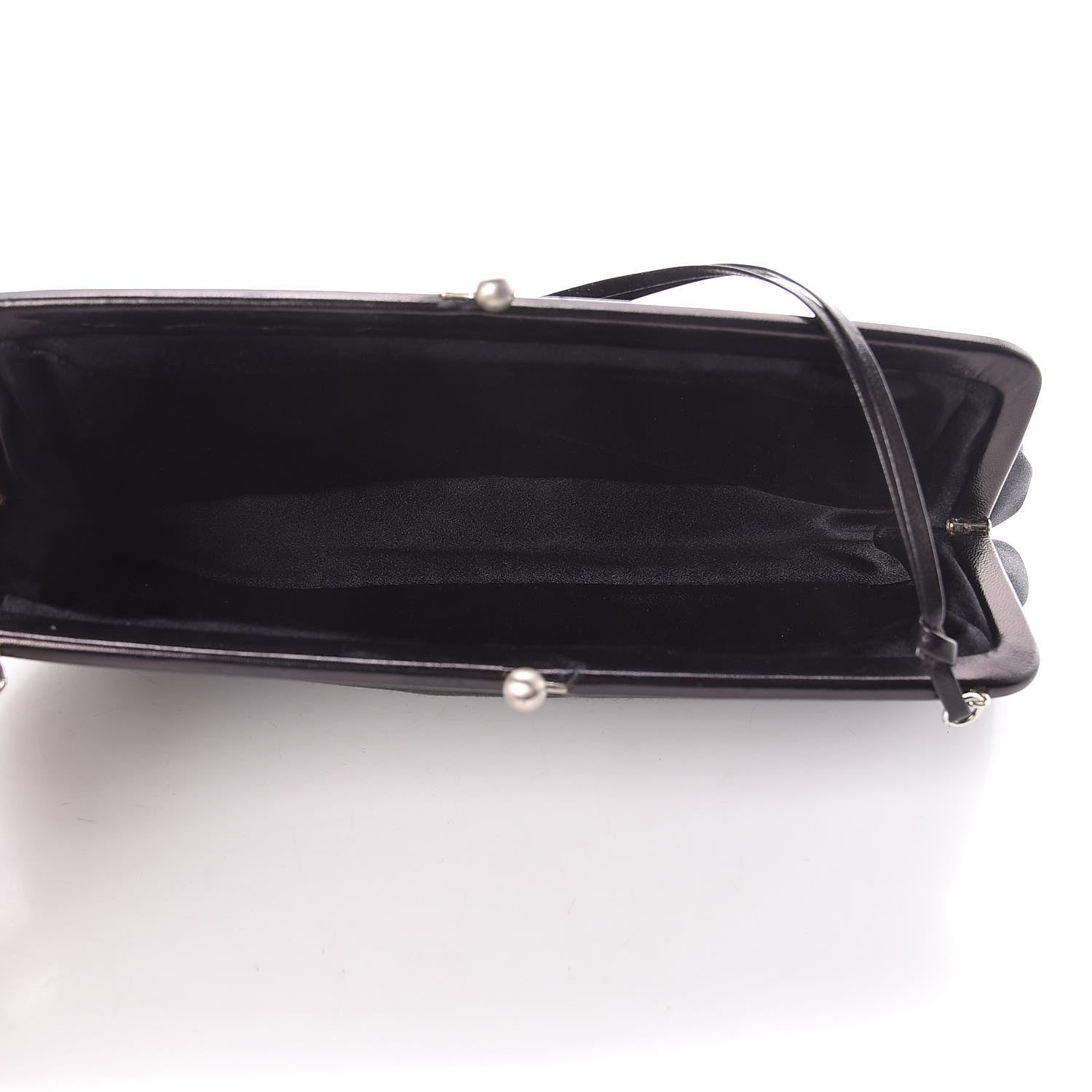 Prada Satin Kisslock Clutch Black 5 of 10