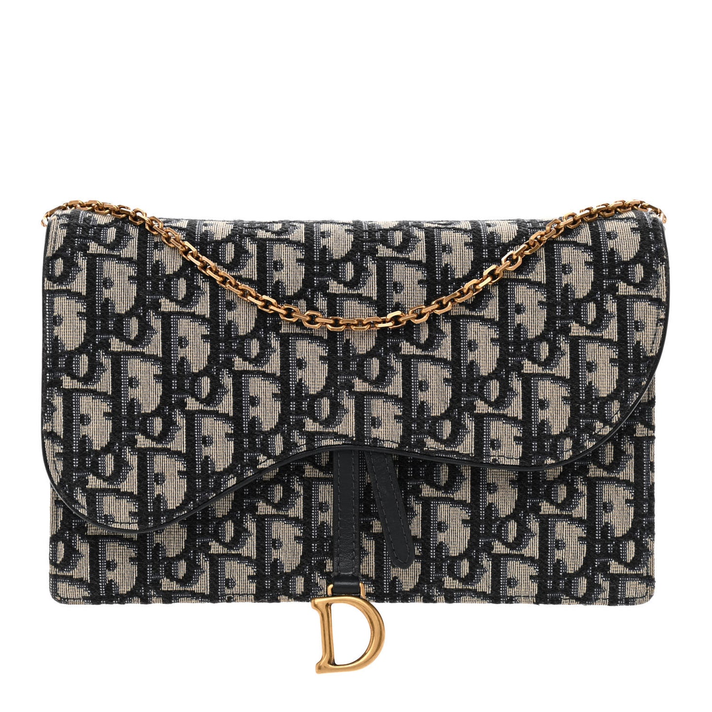 Oblique Saddle Chain Pouch Blue