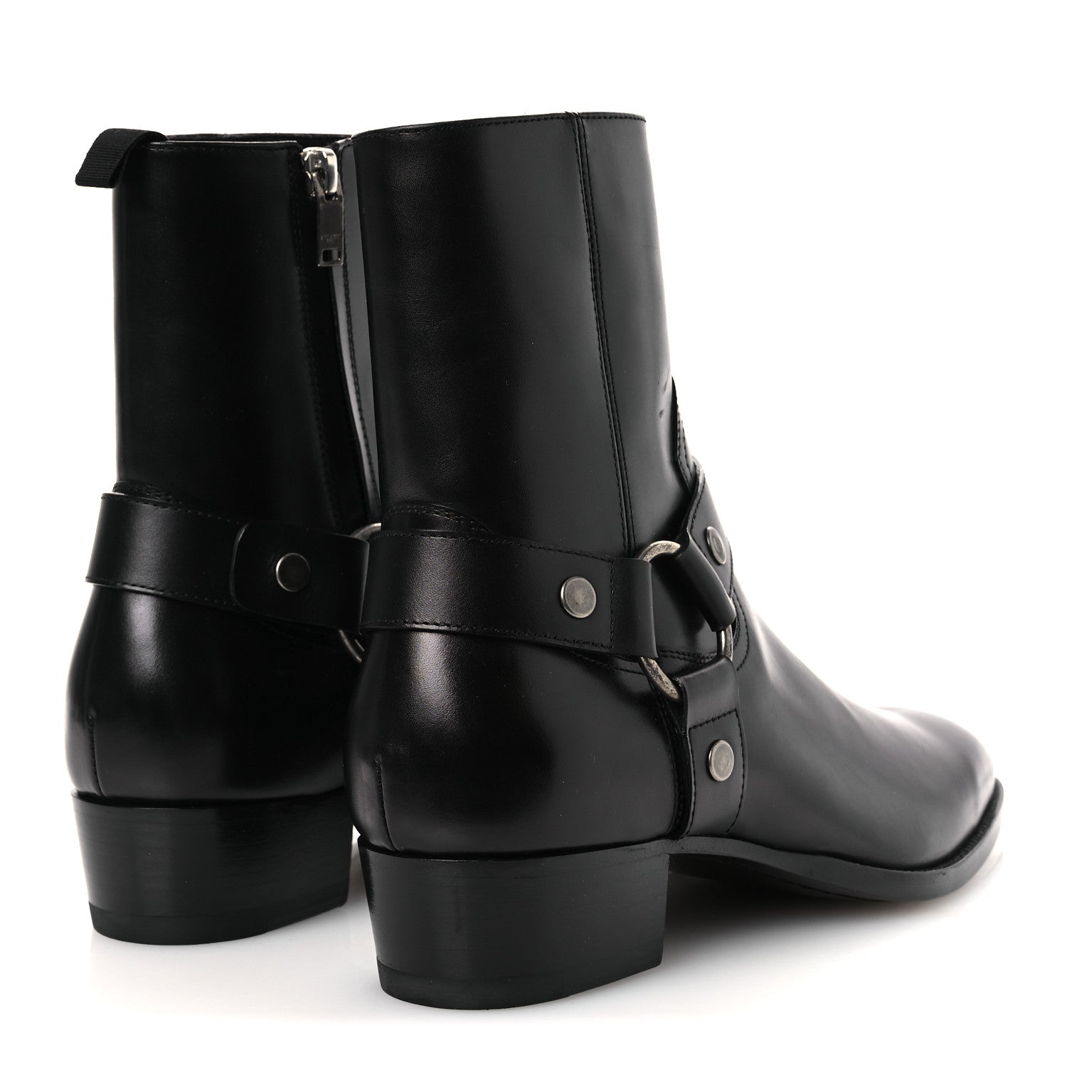 Saint Laurent Calfskin Mens Wyatt Marrakesh Harness Ankle Boots 40 Black 5 of 13