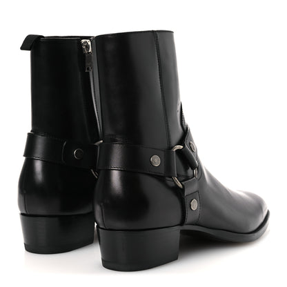 Saint Laurent Calfskin Mens Wyatt Marrakesh Harness Ankle Boots 40 Black 5 of 13