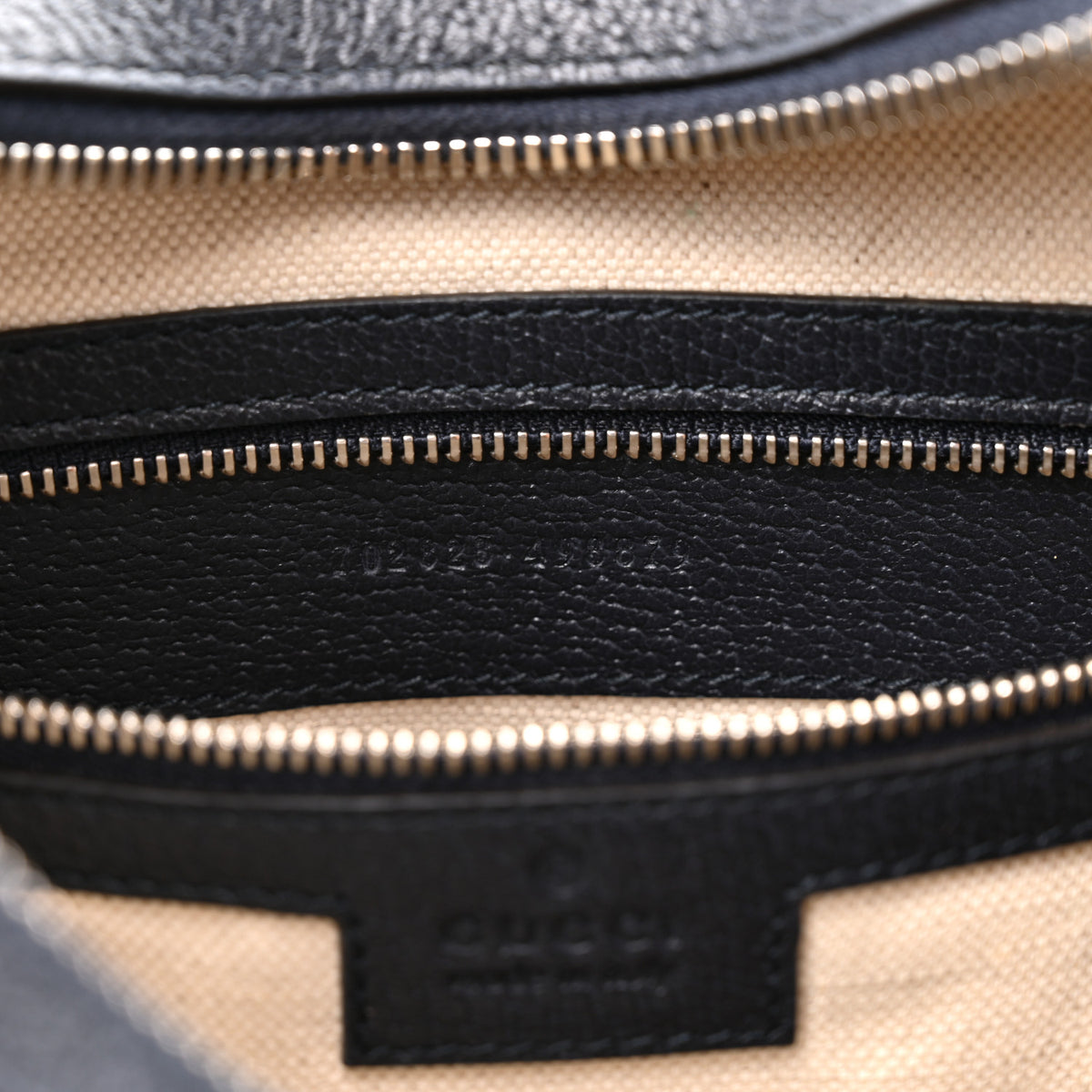 GG Supreme Monogram Textured Calfskin Web Large Attache Shoulder Bag Beige Blue
