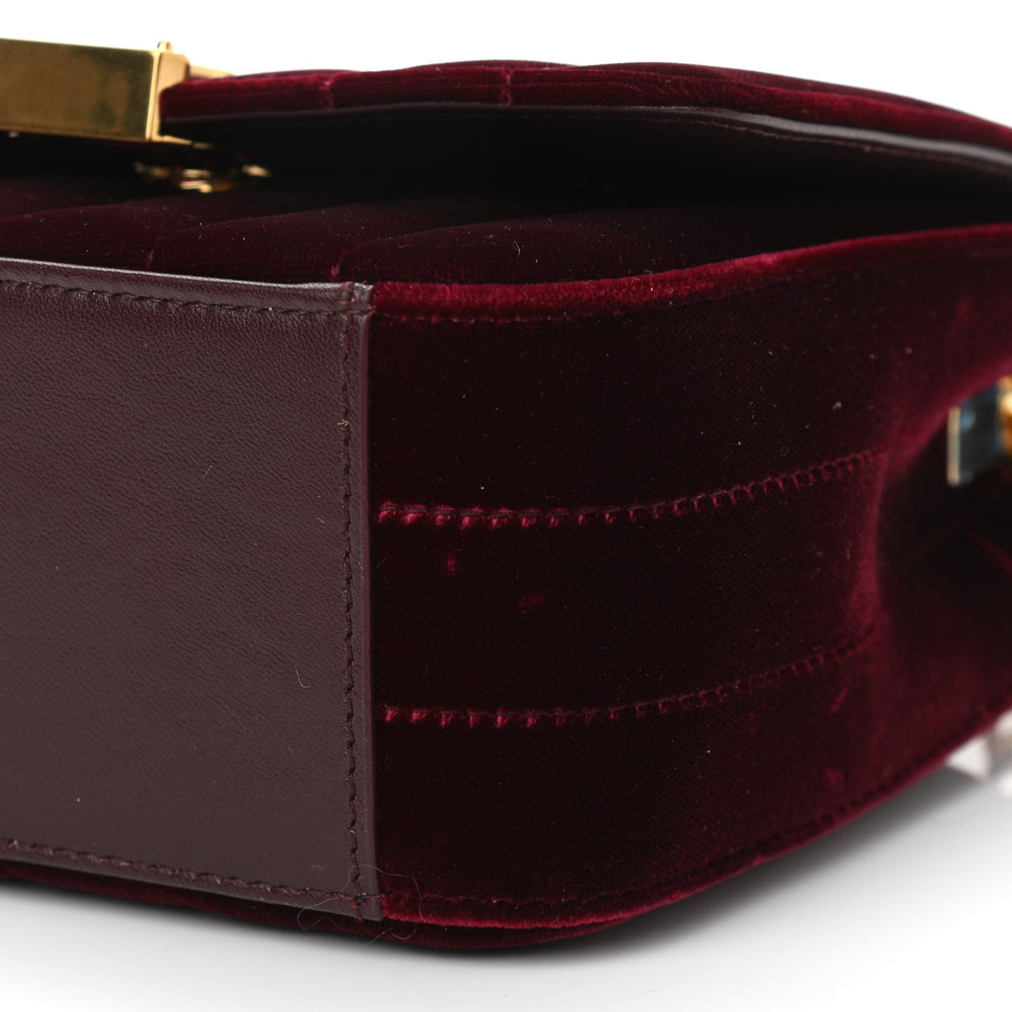 Velvet Matelasse Vicky Chain Bag Burgundy