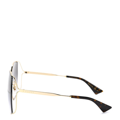 Gucci Metal Square Frame Sunglasses GG0817S Gold Grey 3 of 7