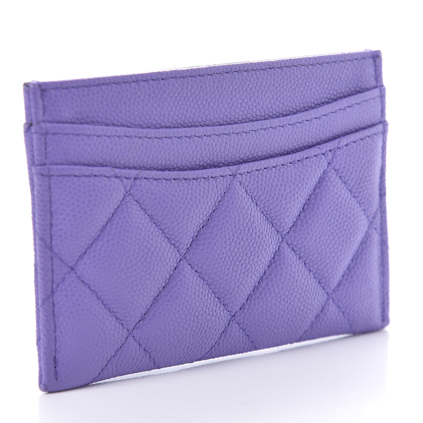 Caviar Quilted Card Holder Purple